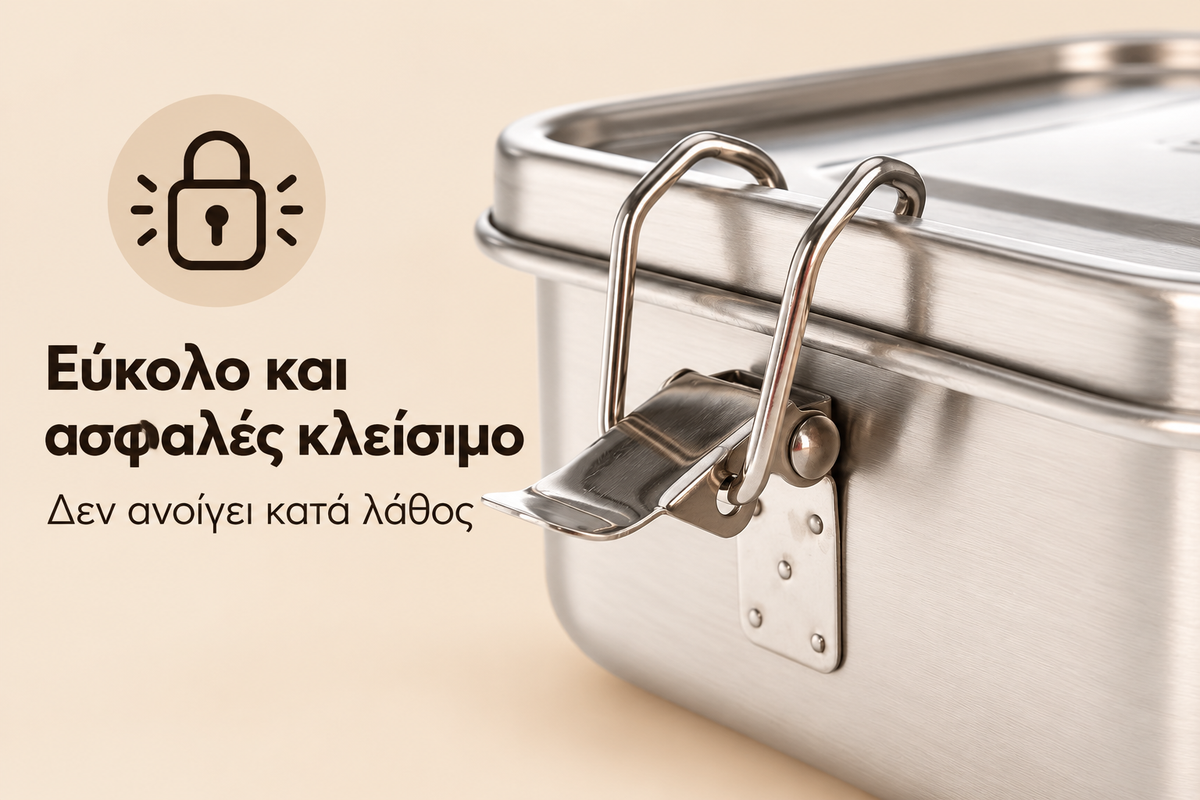 Ανοξείδωτο Φαγητοδοχείο Bento Lunch Box Basic 900ml