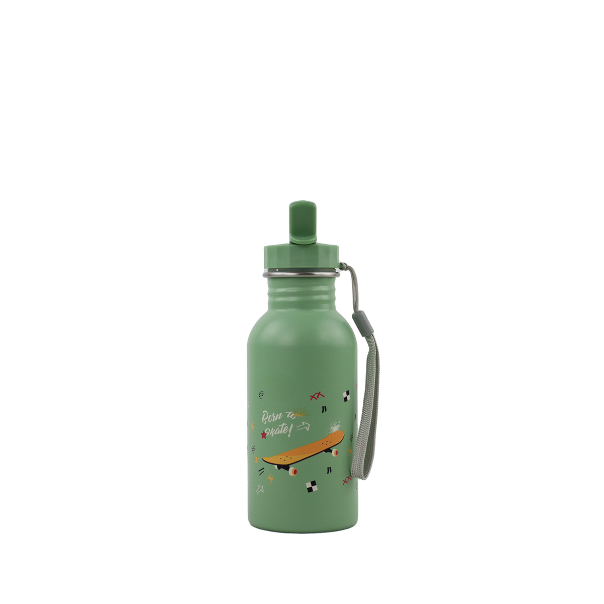 Παιδικό Μπουκάλι Παγούρι Ανοξείδωτο Born to Skate 500ml